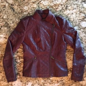 Guess Faux Leather Moro jacket Cabernet size S